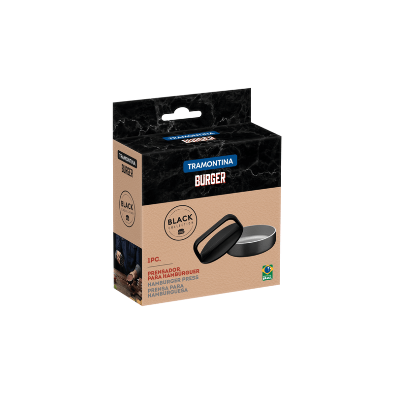 Molde Prensador de Hamburguesas Tramontina Black Burger en Polipropileno Negro con Base en Aluminio