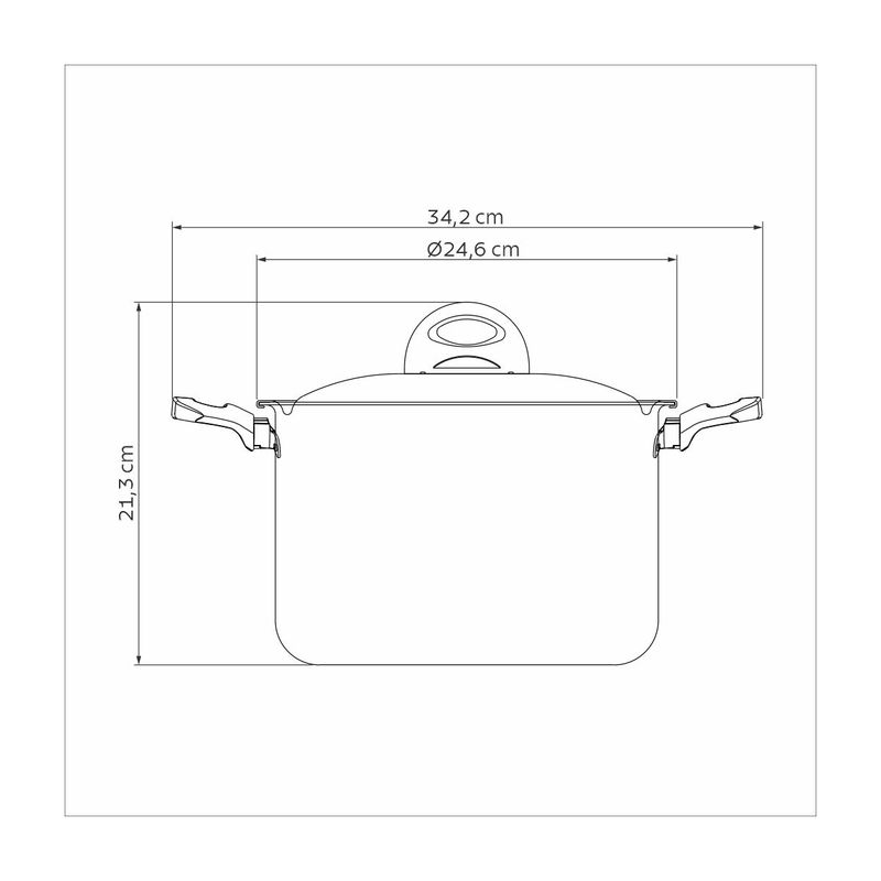 Olla Pasta Tramontina Loreto en Aluminio con Revestimiento Interno y Externo en Antiadherente Starflon Max Grafito 22 cm 5,7 L