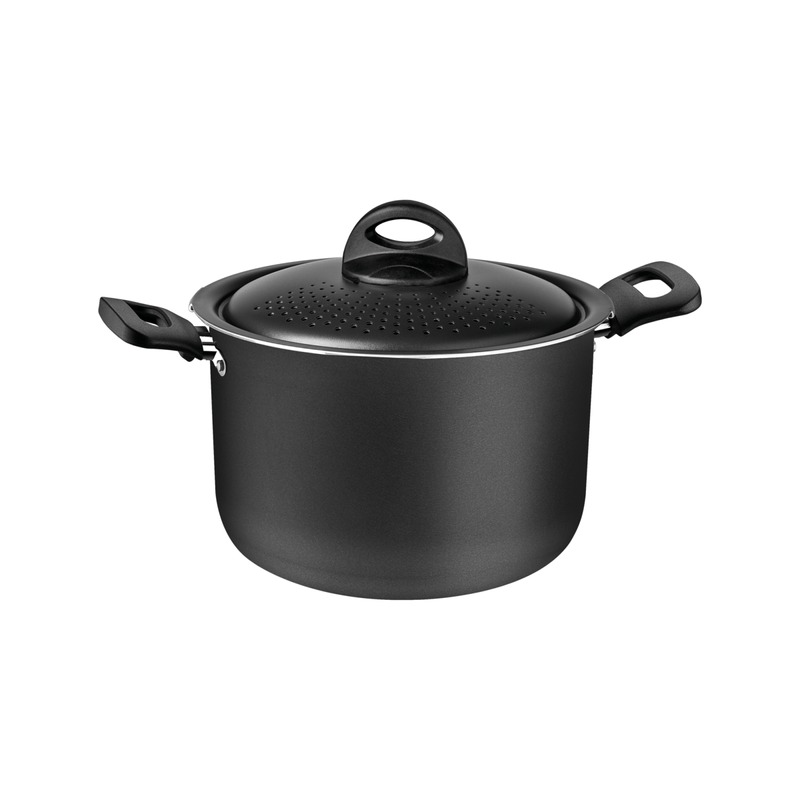 Olla Pasta Tramontina Loreto en Aluminio con Revestimiento Interno y Externo en Antiadherente Starflon Max Grafito 22 cm 5,7 L