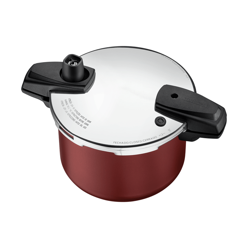 Olla a Presion Tramontina Arizona en Aluminio con Revestimiento Interno y Externo Antiadherente Starflon Max Rojo 20 cm 4,5 L