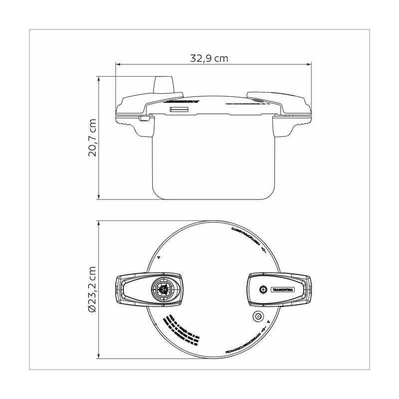 Olla a Presion Tramontina Arizona en Aluminio con Revestimiento Interno y Externo Antiadherente Starflon Max Rojo 20 cm 4,5 L