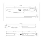 Juego Trinchante para Asado Tramontina con Lamina de Acero Inoxidable y Mango de Madera Tratada Polywood CastaI±o 2 Piezas