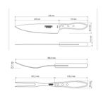 Juego Trinchante para Asado Tramontina con Lamina de Acero Inoxidable y Mango de Madera Tratada Polywood CastaI±o 2 Piezas