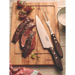 Juego Trinchante para Asado Tramontina con Lamina de Acero Inoxidable y Mango de Madera Tratada Polywood CastaI±o 2 Piezas