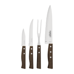 Juego de Cuchillos Tramontina Tradicional con Laminas en Acero Inoxidable y Mangos en Madera Natural 04 Piezas