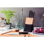 Juego de Cuchillos Tramontina Plenus con Laminas en Acero Inoxidable Mangos de Polipropileno Negro y Soporte de Madera 6 Piezas