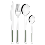 Juego de Cubiertos Tramontina Vik en Acero Inoxidable con Detalles de Polipropileno Oliva 24 Piezas