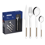 Juego de Cubiertos Tramontina Vik en Acero Inoxidable con Detalles de Polipropileno Igata 24 Piezas