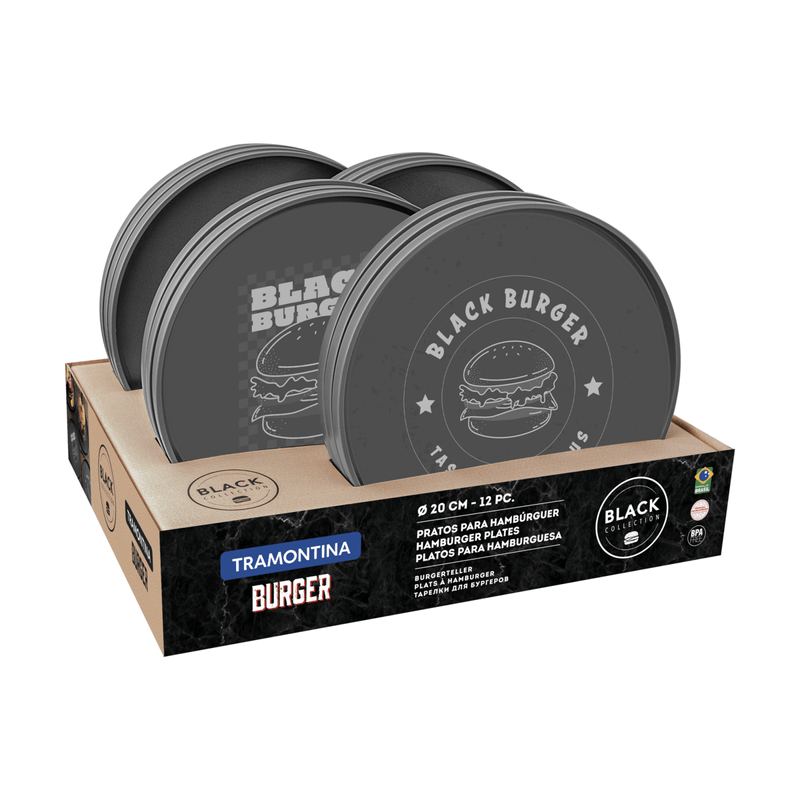 Plato Tramontina Black Burger en Polipropileno Gris