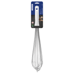 Batidor Manual Tramontina Profissional en Acero Inoxidable con Mango de Polipropileno Blanco 45 cm