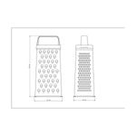 Rallador 4 Lados Tramontina Utilita en Acero Inoxidable y Asa de ABS Blanco