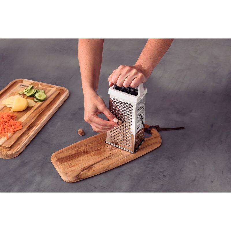 Rallador 4 Lados Tramontina Utilita en Acero Inoxidable y Asa de ABS Blanco