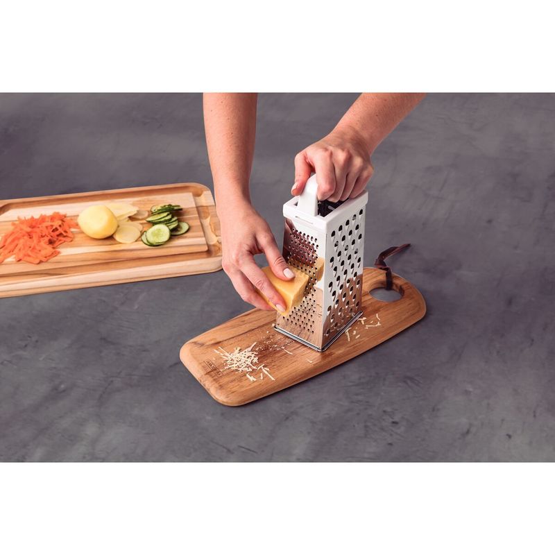 Rallador 4 Lados Tramontina Utilita en Acero Inoxidable y Asa de ABS Blanco