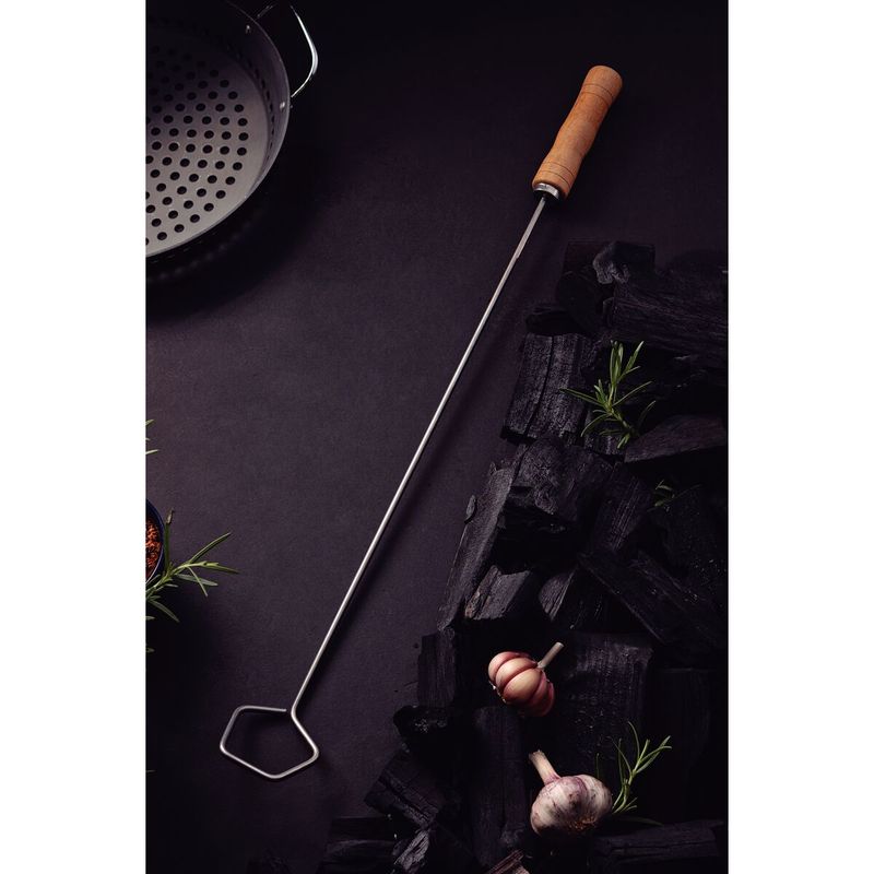 Esparcidor de Brasas Tramontina Asado con Lamina en Acero Inoxidable y Mango de Madera Natural 67 cm