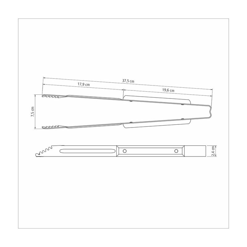 Pinza para Carne Tramontina Asado con Lamina de Acero Inoxidable y Mango de Madera 37 cm