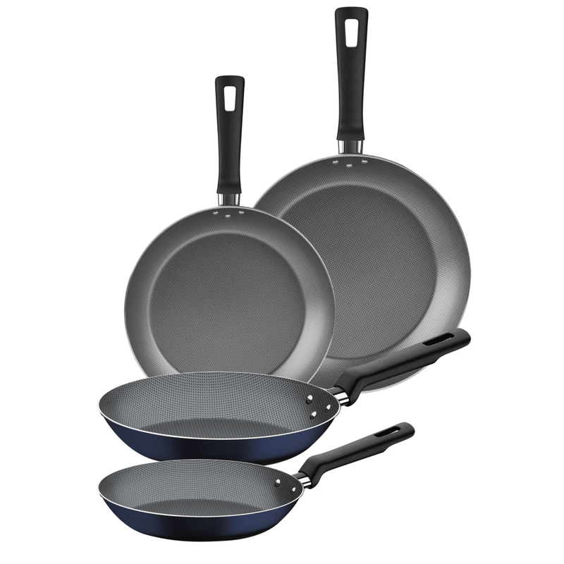 Juego de Sartenes Tramontina en Aluminio con Revestimiento Interno y Externo en Starflon Max Azul 04 Piezas
