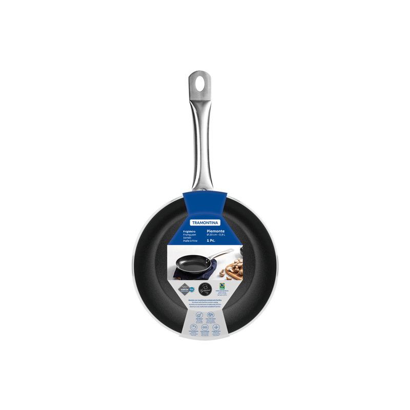 Sartén Tramontina Piemonte en Aluminio con Revestimiento Interno y Externo en Antiadherente Starflon Excellent Negro 20 cm 09 L