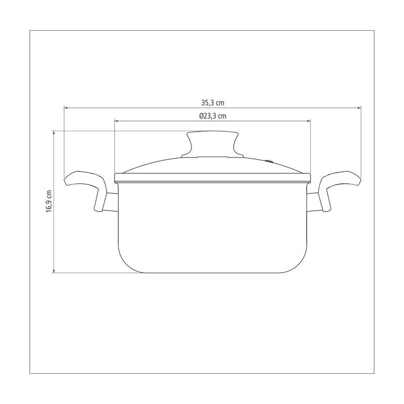Cacerola Tramontina Paris en Aluminio con Revestimiento Interno y Externo Antiadherente Starflon Max Plomo con Tapa de Vidrio 22 cm 3