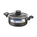 Cacerola Tramontina Paris en Aluminio con Revestimiento Interno y Externo Antiadherente Starflon Max Plomo con Tapa de Vidrio 22 cm 3