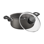 Cacerola Tramontina Paris en Aluminio con Revestimiento Interno y Externo Antiadherente Starflon Max Plomo con Tapa de Vidrio 24 cm 4