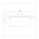 Cacerola Tramontina Paris en Aluminio con Revestimiento Interno y Externo Antiadherente Starflon Max Plomo con Tapa de Vidrio 28 cm 8 L