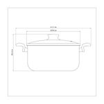 Cacerola Tramontina Paris en Aluminio con Revestimiento Interno y Externo Antiadherente Starflon Max Plomo con Tapa de Vidrio 28 cm 8 L