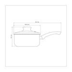 Olla Tramontina Paris en Aluminio con Revestimiento Interno y Externo Antiadherente Starflon Max Plomo con Tapa de Vidrio 18 cm 2