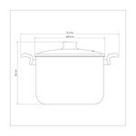 Olla Alta Tramontina Paris en Aluminio con Revestimiento Interno y Externo Antiadherente Starflon Max Plomo con Tapa de Vidrio 28 cm 11