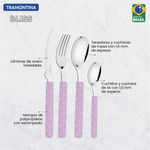 Juego de Cubiertos Tramontina Bliss con Laminas en Acero Inoxidable y Mangos de Polipropileno Lavanda 16 Piezas