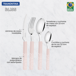 Juego de Cubiertos Tramontina Bliss com Laminas de Acero Inoxidable y Mangos de Polipropileno Lino 16 Piezas
