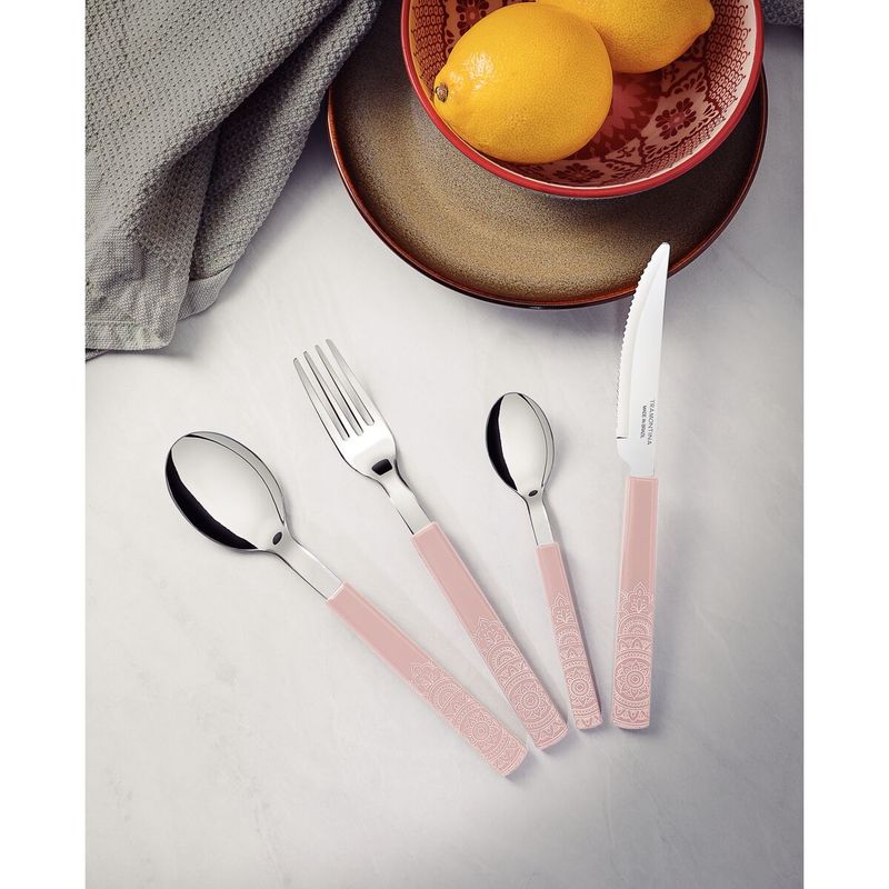 Juego de Cubiertos Tramontina Bliss com Laminas de Acero Inoxidable y Mangos de Polipropileno Lino 16 Piezas