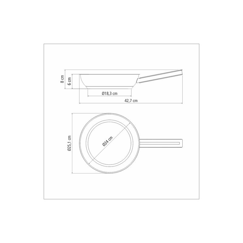 Sartén Tramontina Brava de Acero Inoxidable Fondo Triple con Mango 24 cm 21 L