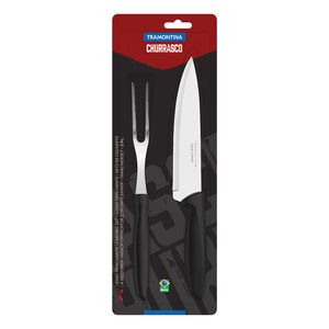 Juego Trinchante Plenus con Láminas de Acero Inoxidable y Mangos de Polipropileno Negro 2 Piezas