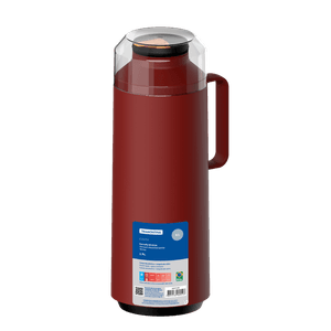 Termo Exata en Plástico rojo con ampolla de vidrio de 1 L