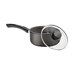 Olla Tramontina Paris en Aluminio con Revestimiento Interno y Externo Antiadherente Starflon Max Plomo con Tapa de Vidrio 18 cm 2