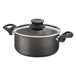 Cacerola Tramontina Paris en Aluminio con Revestimiento Interno y Externo Antiadherente Starflon Max Plomo con Tapa de Vidrio 28 cm 8 L