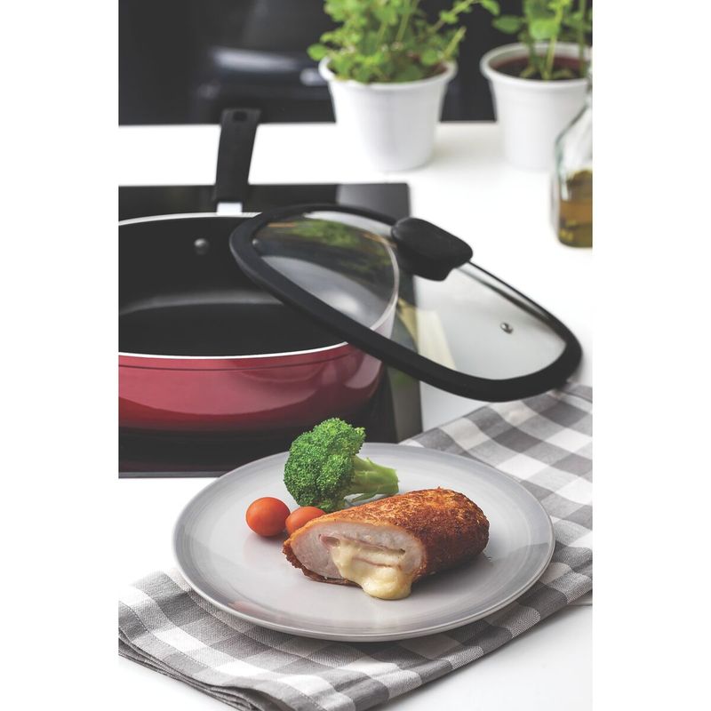 Sarten Honda Tramontina Refinatta en Aluminio con Revestimiento Interno con Antiadherente Starflon Premium y Externo Siliconado Rojo 24 cm 2,8 L